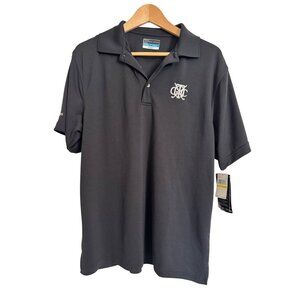 PGA Tour Airflux Size Medium Men’s Polo Golf Shirt Black NWT $50 Short Sleeve